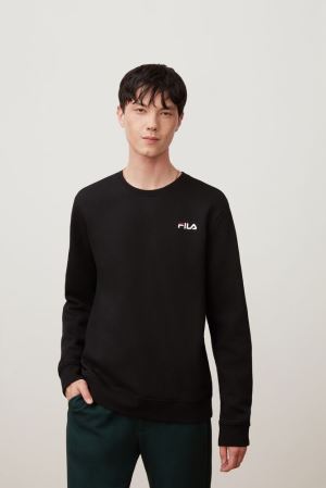 FILA Colona Sweatshirts Black / White / Red,Mens Clothing | CA.MJHKSD730